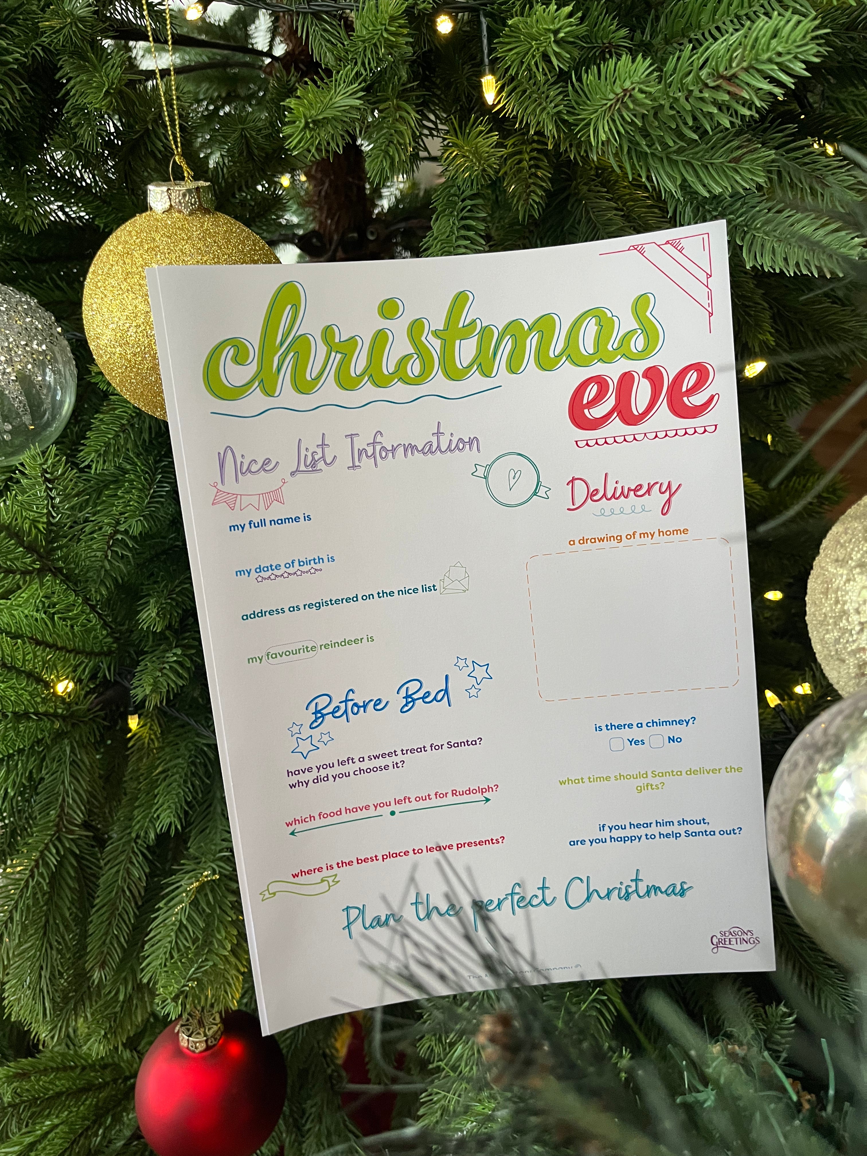 free Christmas Eve printable keepsake